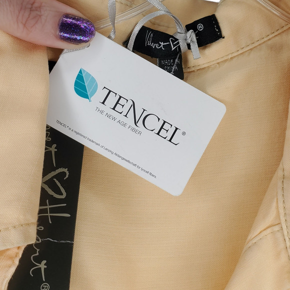 Velvet Heart Tencel Peach Sleeveless Top Frayed Hem Sz. Small - Picture 3 of 6